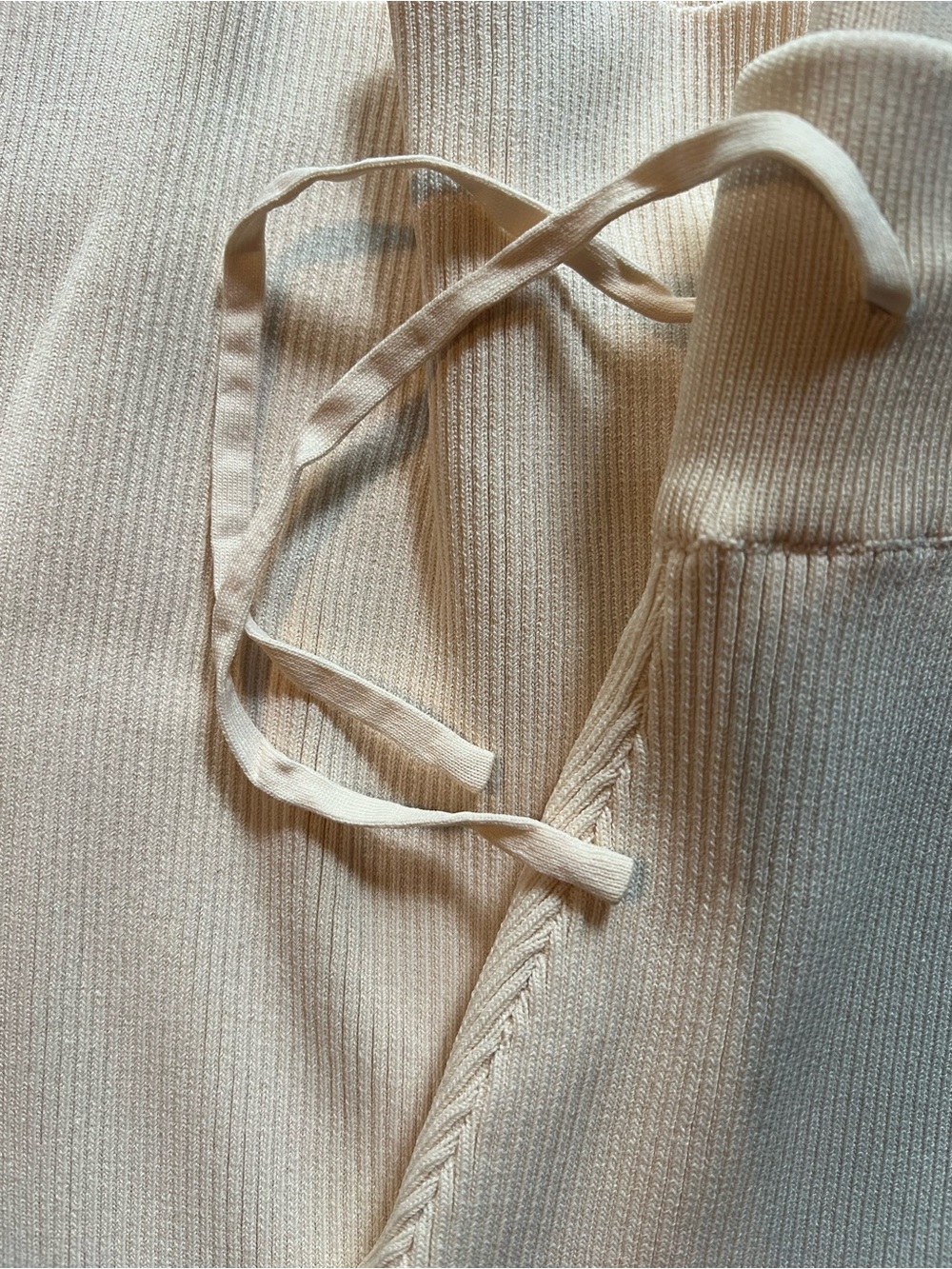 🌷🌷Endless Rose Cream Wide-Leg Drawstring Ribbed Pants🌷🌷 - Picture 6 of 9